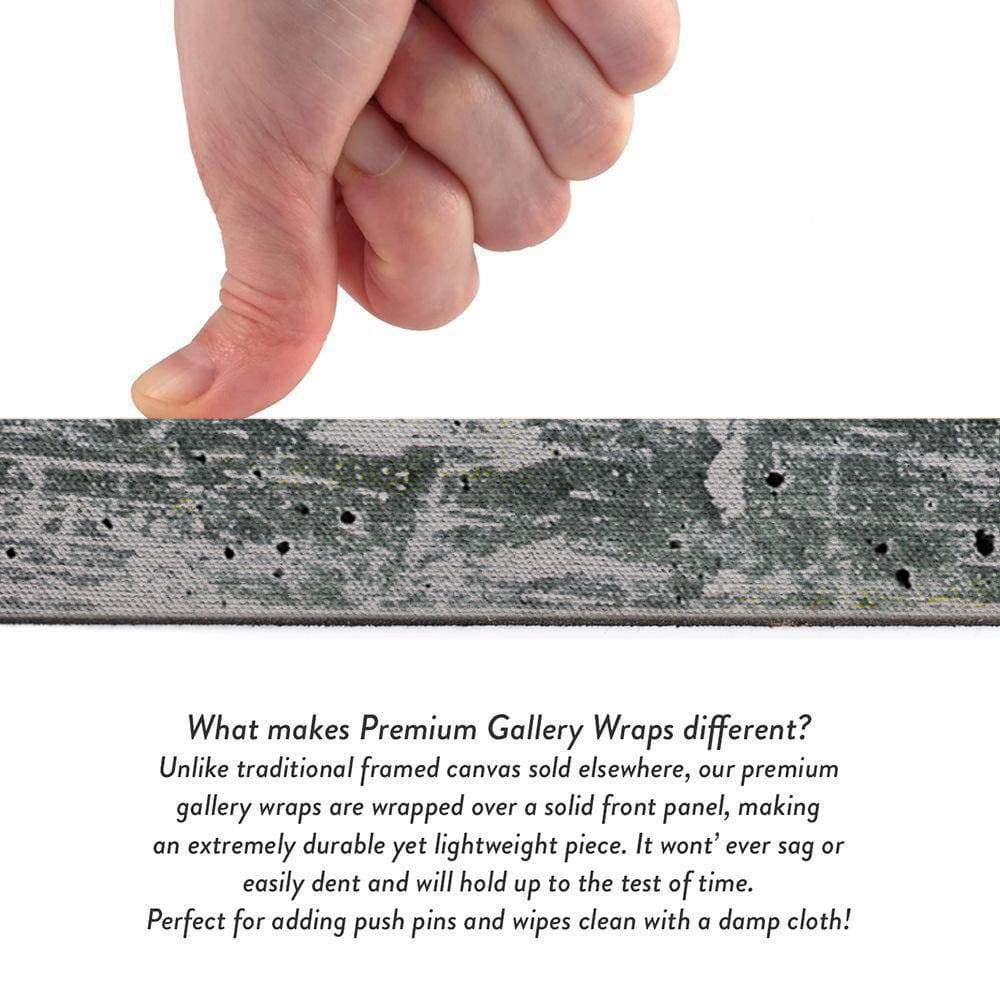 Hand smoothing premium gallery wrap canvas edge on textured fabric.