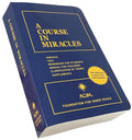 Blue book cover for A Course in Miracles combined volume, ACIM logo