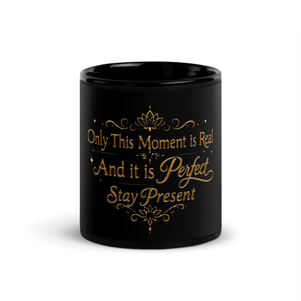 Black glossy spiritual coffee mug